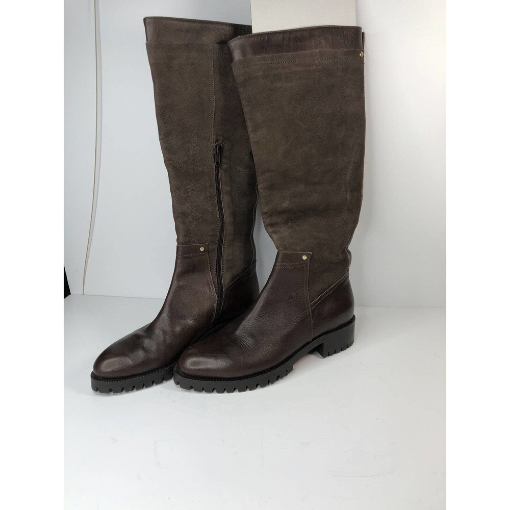Sz 38 Women Napoleoni Hand Crafted In Italy Leather Tall Calf Boot Brown Sz 8